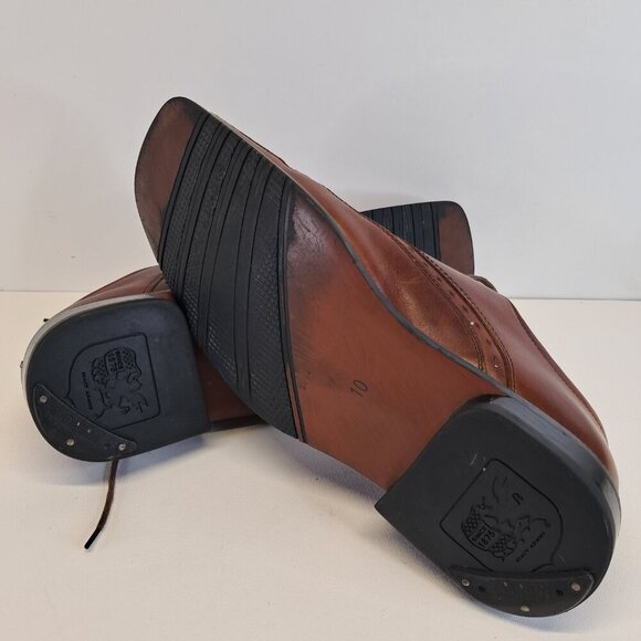 Stacy Adams Dayton Square Toe Lace Up Brown Shoes Size 10 - Picture 13 of 16